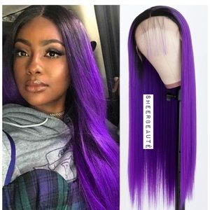 Ombre Purple Color Lace Front Wigs
